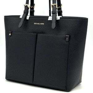 Michael Kors Jet Set Medium Pocket Tote Bag Black